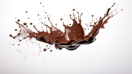 Splash effect with melted chocolate - stock photography