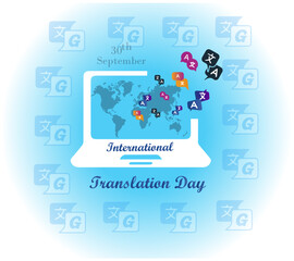 Translation illustration on Laptop for 