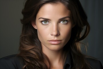 Obraz premium Pretty Woman A fearless and direct stare expressing - stock photography