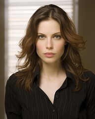 Fototapeta premium Pretty Woman A powerful look straight into the camera - stock photography