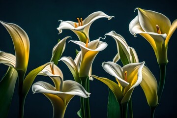 Elegant and graceful calla lilies with their trumpet-shaped blooms - AI Generative