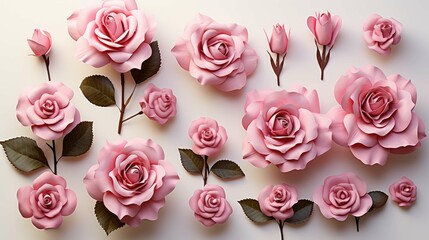  pink Roses flowers in a white