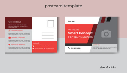 Modern corporate business postcard template, Business EDDM marketing postcard design.
