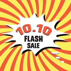 	 10.10 Shopping day Poster or banner. 10.10 Flash sale banner template design for social media and website. EPS 10	