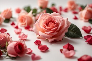 Delicate Blossom: Fragrant Rose Petals in Pink Bouquet