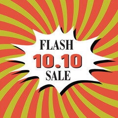 10.10 Shopping day Poster or banner. 10.10 Flash sale banner template design for social media and website. EPS 10
