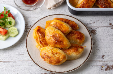 Turkish cuisine; Handmade Cheese Pastry (Turkish name; peynirli pogaca)