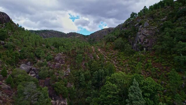 Peneda Geres National Park, Portugal. Aerial drone view