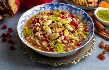 Traditional delicious Turkish dessert; Ashura (Asure)