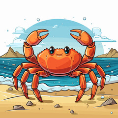 Funny crab on the beach 