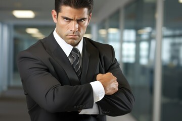 Attractive businessman A resolute gesture - stock photography