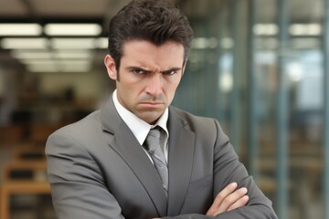 Attractive businessman A defiant and intense expression - stock photography - obrazy, fototapety, plakaty