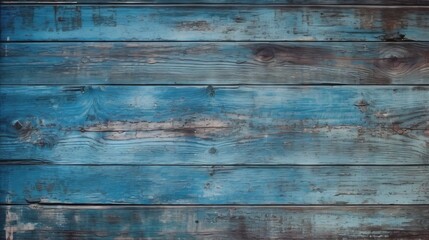 Vintage and Rustic Blue Wood Atmosphere - AI Generated