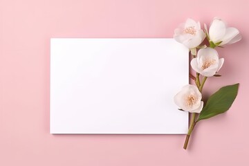 White Paper Flowers Decoration on Pink Background