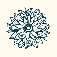 Flower coloring page vector. Flower line art white background, Cute flowers printable coloring page, Vector flower page for coloring, Outline magnolia