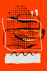 Abstract background, multicolor art collage. Creative pattern design for print invitation card, postcard. Drawing poster, colorful wallpaper. Black, red, white colors