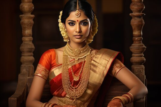 Maharashtra Bride in Nauvari Saree and Pearl Jewelry