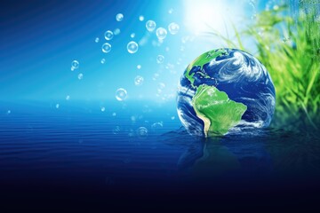 Obraz premium Planet Earth with its abundant water resources