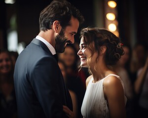 Intimate Moment Bride and Groom Glances