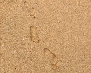 foot step on sandy beach