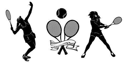 silhouette of a tennis player © Is