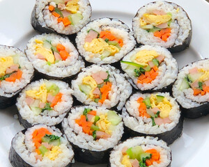 close up healthy korean gimbap perfect for meal