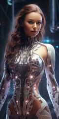 Fantasy Utopian Girl in High-Tech Suit
