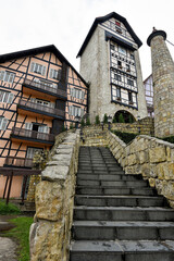 The architecture around Colmar Tropicale at Bukit Tinggi, Pahang, Malaysia. Colmar Tropicale is a french themed resort, which is a replica of a 16th Century French Village.