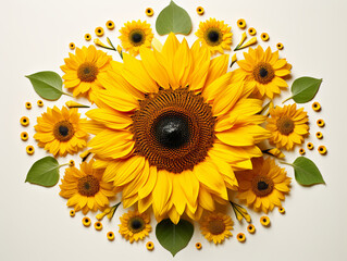 Sunflower flat lay