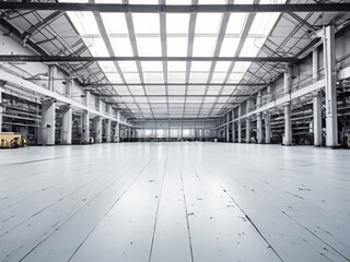 Obraz premium large almost empty industrial hall