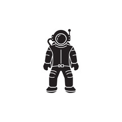 Obraz na płótnie Canvas Astronaut icon logo vector design template illustration