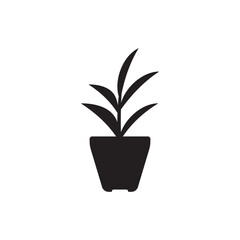 flower vase icon logo vector design template illustration
