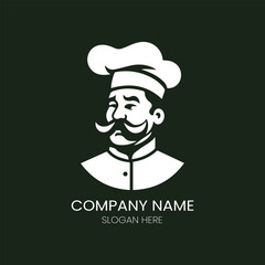 Chef logo vector template Royalty Free Vector Image. Isolated restaurant sign design.  