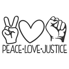 Peace Love Justice - Black Lives Matter Illustration