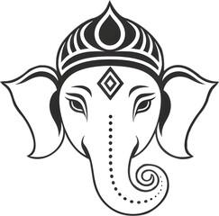 Line Art of Ganesha | Ganesha Illustration for Ganesh Festival | Ganesh Chaturthi | Lord Ganesh | Indian Festival | Ganpati