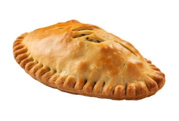 Cornish pasty on transparent background. Generative AI.