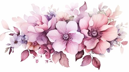 Delicate watercolor floral illustration AI generated