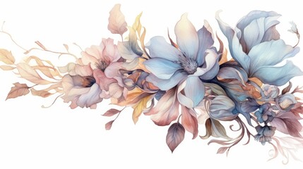 Obraz na płótnie Canvas Delicate watercolor floral illustration AI generated