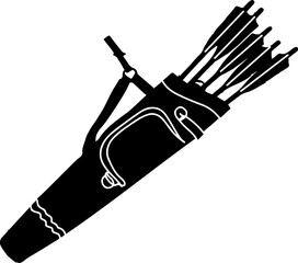 Bear Paw Quiver Silhouette Vector - Archery Accessories, Archery Essentials: Side Quiver Bear Pack for Arrows - Vector Art, Vector Silhouette of a Side Quiver for Arrows