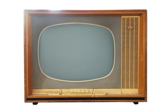 The old TV on the isolated.Retro technology concept.