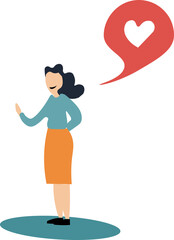 woman saying she loves it vector