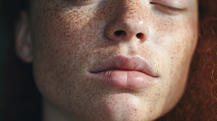 skincare for wellness, natural beauty, and confidence for a new makeup company. Cropped shot of the face of a young woman with freckles
