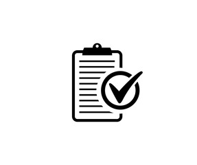 Clipboard icon. Quality check line sign. Check List flat line icon. Form icon. Audit document icon, result report, verification control business concept vector design and illustration.
