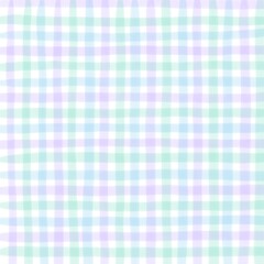 Green Purple Blue Gingham Check Hand Drawn Background