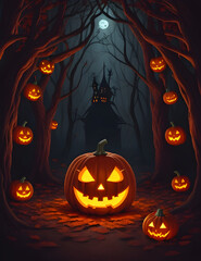 halloween background with pumpkin