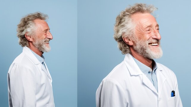 Senior Doctor With Stethoscope On White Background