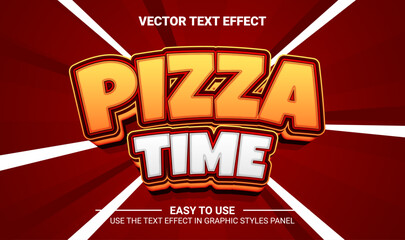 3d pizza time editable text effect