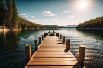 Fototapeta premium pier on lake