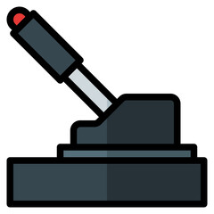 Handbrake. Vector filled line icon of a car or automobile, symbolizing a machine for driving. It is presented in a filled line style, suitable for mobile concepts and web design