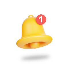 3D golden bell isolated on white
